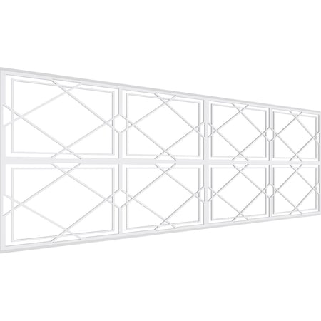 Ekena Millwork Set of Four Panels for 94 1/2"W x 32 1/4"H Kiowa Fretwork Wainscot Wall Paneling WPKP16X01X47KWA